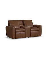 Flexsteel Aria 75" Sedona Leather Power Reclining Loveseat with Console