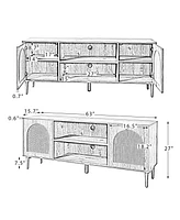 Hulala Home Modern Uirico Tv Stand for TVs up to 65" with Push-to-open Doors