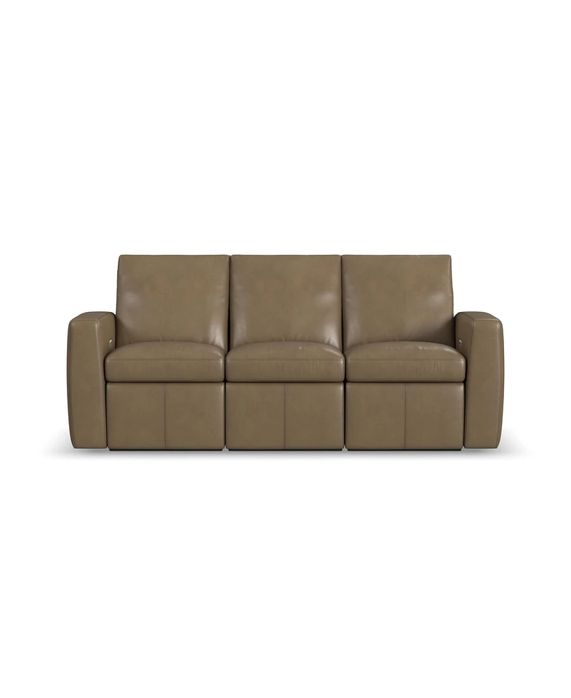 Flexsteel Aria 85" Fawn Leather Power Reclining Sofa