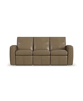 Flexsteel Aria 85" Fawn Leather Power Reclining Sofa