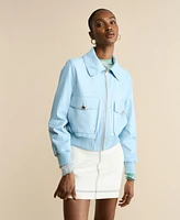 Furniq Uk Women's Leather Bomber Jacket, Created For Macy's