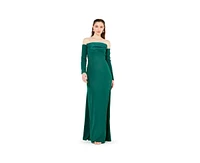 Amri Women's Off-The-Shoulder Pleat Drape Gown