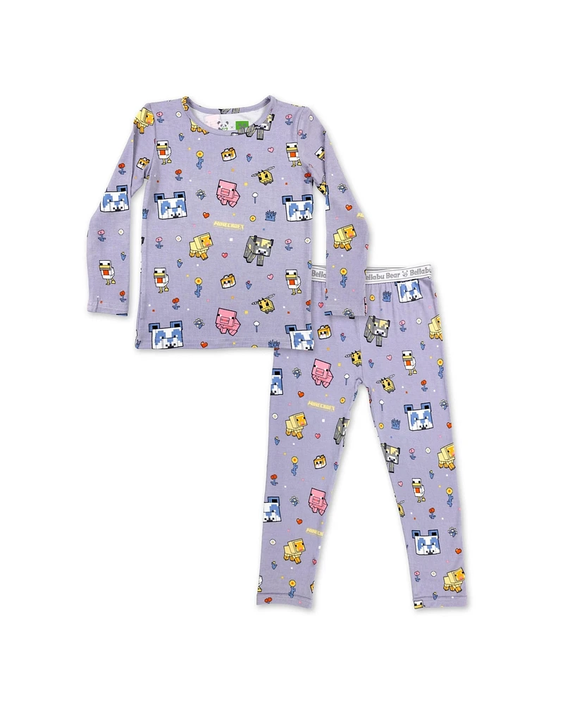 Bellabu Bear Unisex Kids' Minecraft Pixel Pals Set of 2 Piece Pajamas