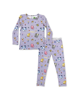 Bellabu Bear Unisex Kids' Minecraft Pixel Pals Set of 2 Piece Pajamas