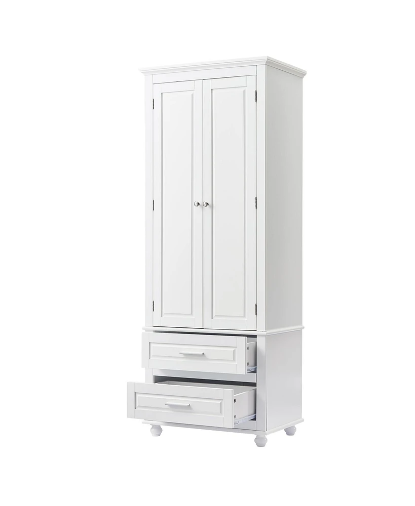 Casainc 62.5"H Tall Storage Cabinet with 2 Drawers for Bathroom or Office Use