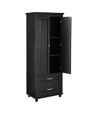 Casainc 62.5"H Tall Storage Cabinet with 2 Drawers for Bathroom or Office Use