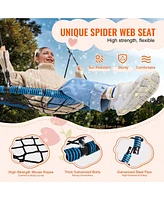 Slickblue Toddler Outdoor Spider Web Saucer Swing Round Swing Backyard Playground