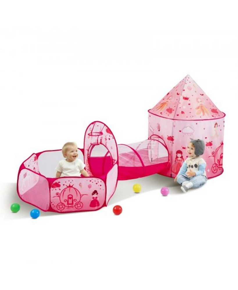 Slickblue Indoor Outdoor 3 in 1 Kids Play Tent with Tunnel and Carrying Bag for Boys Girls