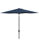 Outsunny 6.5' x 10' Rectangular Market Umbrella, Patio Outdoor Table Umbrella with Crank and Push Button Tilt