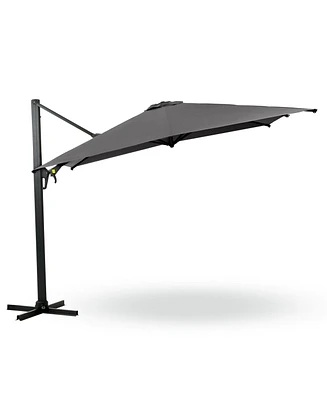 10 Ft Cantilever Patio Umbrella with 360° Rotation & Tilt Adjustment, Square Outdoor Offset Umbrella with Aluminum Pole