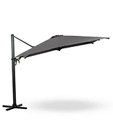 10 Ft Cantilever Patio Umbrella with 360° Rotation & Tilt Adjustment, Square Outdoor Offset Umbrella with Aluminum Pole