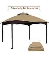 Flynama Replacement Canopy Top for Lowe's Allen Roth Heavy Duty Gazebo Roof Gazebo Top with Air Vent 10X12 Gazebo CoverReplacement Top Only (beige)