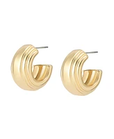 Robert Lee Morris Soho Ribbed Huggie Earrings