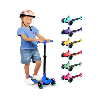 3-Wheel Foldable Kids Scooter - Child Toy Scooter with Built-in Led Wheel Lights