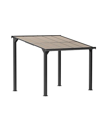 Mondawe 8X10 Ft Outdoor Gazebo, Awnings for Patios Decks Backyards with Sunlight Panels