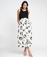 Seraphine Women's Maternity Mixed Media Midi Dress