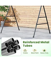 Gymax Swing Stand for Porch Heavy-Duty Metal Swing Frame w/ 2 Hanging Rings