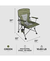 Four Seasons Courtyard Quad Sports Oversized Folding Arm Chairs, 4 Pack, Green