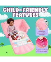 Marshmallow Furniture Kids 2-in-1 Flip Open Foam Sofa Bed, Gabby's Dollhouse