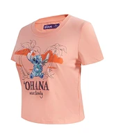Freeze Max Women's Light Pink Lilo and Stitch Ohana Baby Doll T-Shirt