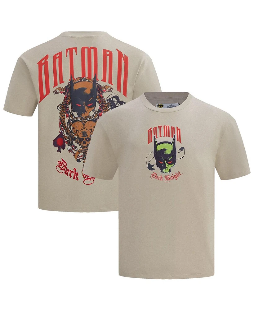 Freeze Max Men's Tan Batman Comics Olde English T-Shirt