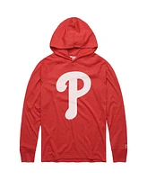 Homage Men's Red Philadelphia Phillies Lightweight Raglan Tri-Blend Pullover Hoodie
