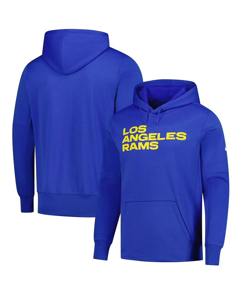 Nike Men's Royal Los Angeles Rams Wordmark Performance Pullover Hoodie