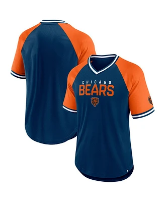 Fanatics Men's Navy/Orange Chicago Bears Hashmark Raglan T-Shirt