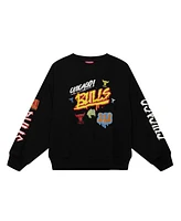 Mitchell & Ness Women's Black Chicago Bulls Slap Sticker Lightweight Pullover Sweatshirt