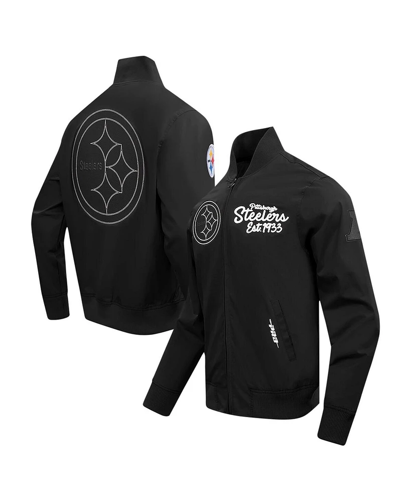 Pro Standard Men's Black Pittsburgh Steelers Paint The City Twill Full-Zip Jacket