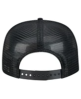 New Era Men's Black Brooklyn Nets Tone Foam Mesh Back Golfer Snapback Hat