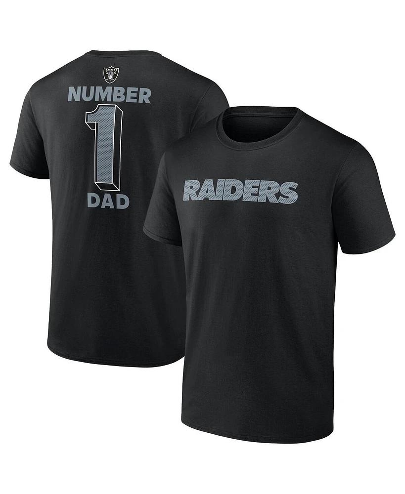 Fanatics Men's Black Las Vegas Raiders Big Tall Number One Dad T-Shirt