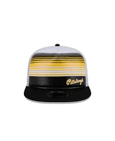 New Era Men's Black Pittsburgh Pirates Team Horizon 9FIFTY A-Frame Trucker Snapback Hat