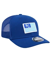 New Era Men's Royal Kansas City Royals Flag 9SEVENTY Stretch-Snap Hat