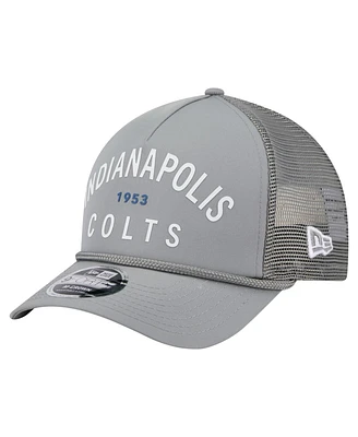 New Era Men's Graphite Indianapolis Colts Active Minimalist M-Crown A-Frame 9FORTY Adjustable Hat