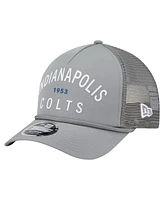 New Era Men's Graphite Indianapolis Colts Active Minimalist M-Crown A-Frame 9FORTY Adjustable Hat