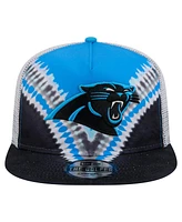 New Era Men's Blue/Black Carolina Panthers Throwback Dye Golfer Snapback Hat