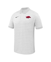 Nike Men's White Arkansas Razorbacks 2025 Early Season Coaches Sideline Victory Stripe Performance Polo Shirt