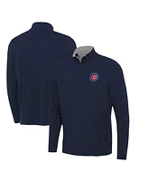 Antigua Men's Navy Chicago Cubs Content Quarter-Zip Sweatshirt