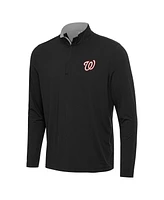 Antigua Men's Black Washington Nationals Content Quarter-Zip Sweatshirt