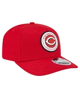 New Era Men's Red Cincinnati Reds Circle Patch 9SEVENTY Stretch-Snap Hat