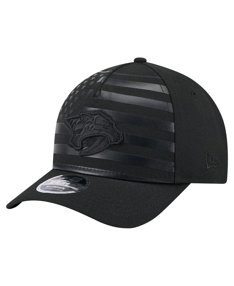 New Era Men's Black Nashville Predators Game Day Stealth Flag 9FORTY A-Frame Adjustable Hat