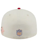 New Era Men's Cream/Scarlet San Francisco 49ers Tonal Floral 59FIFTY Fitted Hat