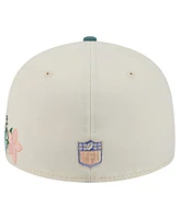 New Era Men's Cream/Midnight Green Philadelphia Eagles Tonal Floral 59FIFTY Fitted Hat