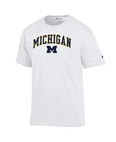 Champion Men's White Michigan Wolverines Arch Over Logo T-Shirt
