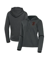 Antigua Women's Pewter San Francisco Giants Contemporary Quarter-Zip Hoodie