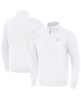 Antigua Men's White Kansas City Chiefs Victory Quarter-Zip Sweatshirt
