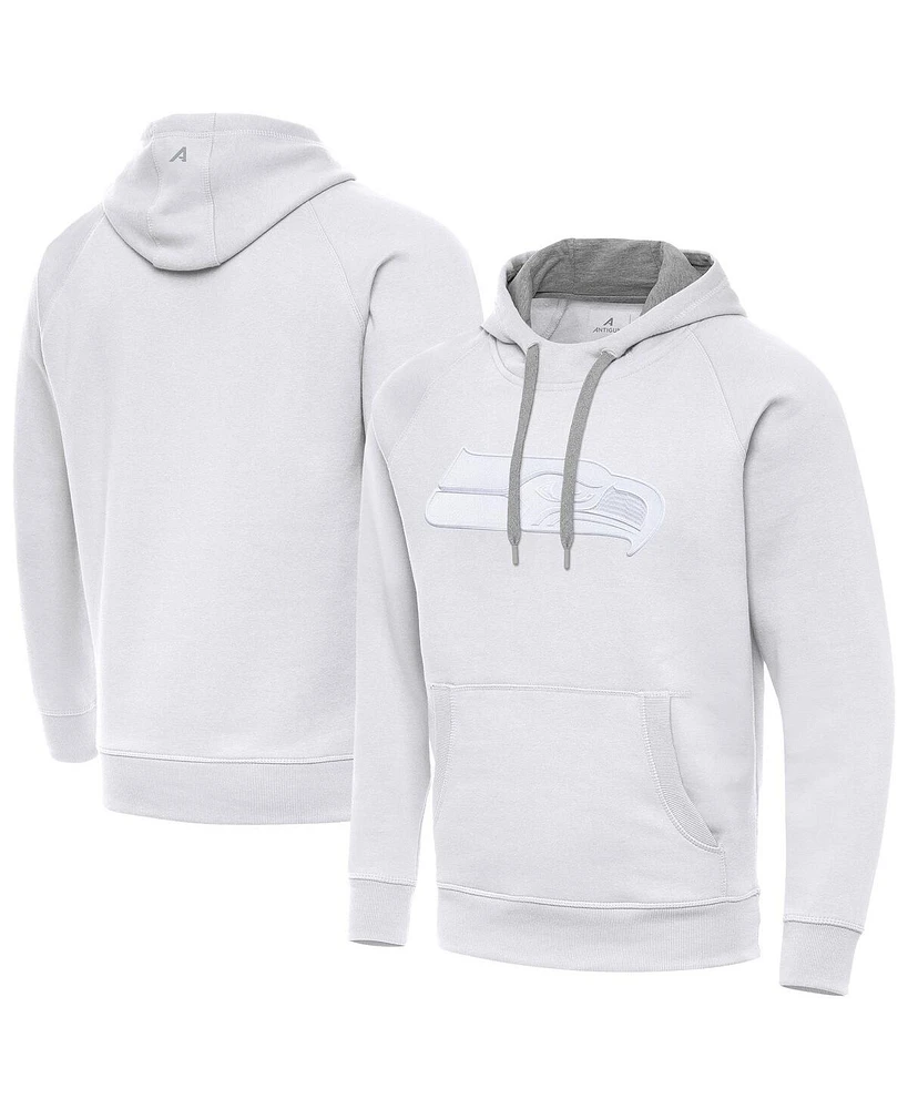 Antigua Men's White Seattle Seahawks Victory Pullover Hoodie