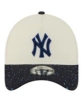 New Era Men's Cream New York Yankees Speckle A-Frame 9FORTY Adjustable Hat