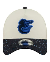 New Era Men's Cream Baltimore Orioles Speckle A-Frame 9FORTY Adjustable Hat